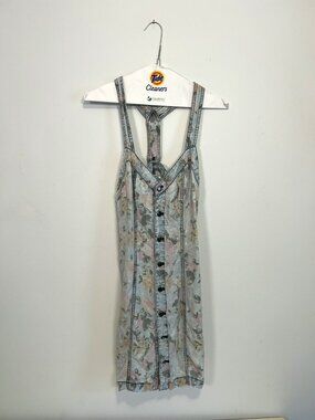 Urban Outfitters Kimchi Blue Floral Chambray Button-Down Dress S